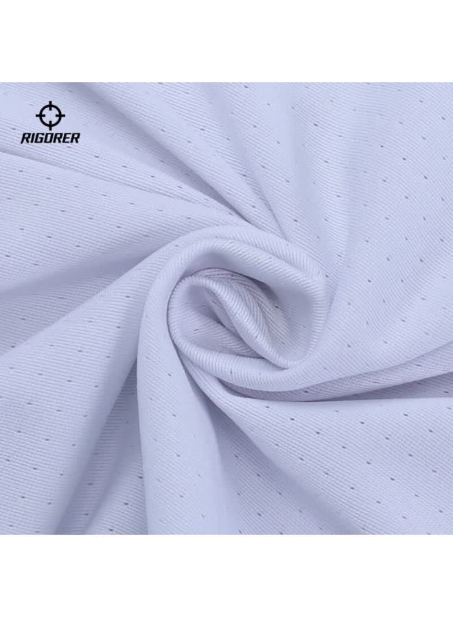 Rigorer Summer Breathable Loose Comfortable Versatile Sports Basketball Shorts Z12121 Pure White M - Image 4