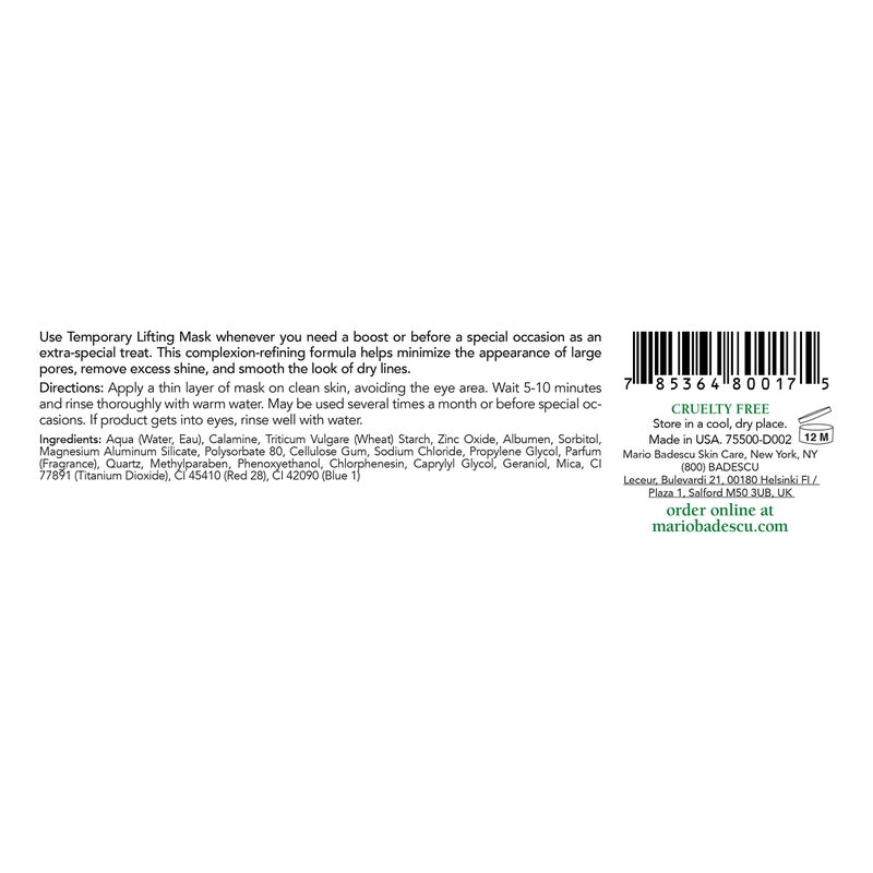 Mario Badescu Temporary Lifting Mask - Ultimate Face Mask Skincare Treat for Special Occasions - Facial Mask that Instantly Boosts and Temporarily Tightens, 2 Oz - Image 2