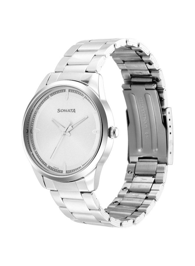 Sonata Force Quartz Analog Silver Dial Stainless Steel Strap Watch for Men - Image 2