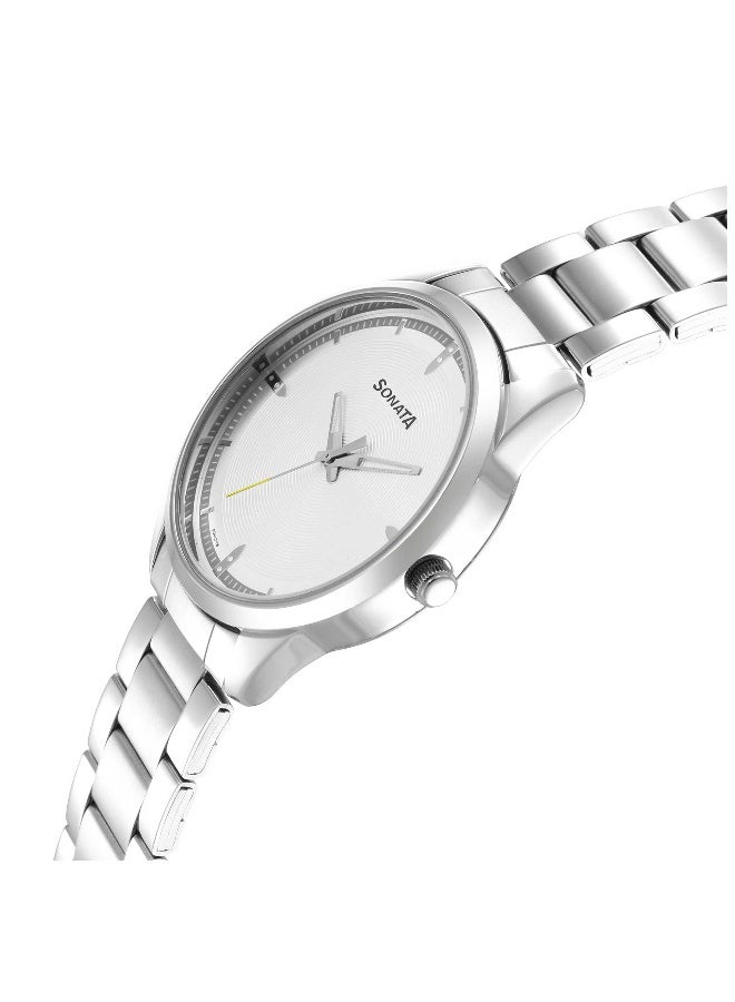 Sonata Force Quartz Analog Silver Dial Stainless Steel Strap Watch for Men - Image 3