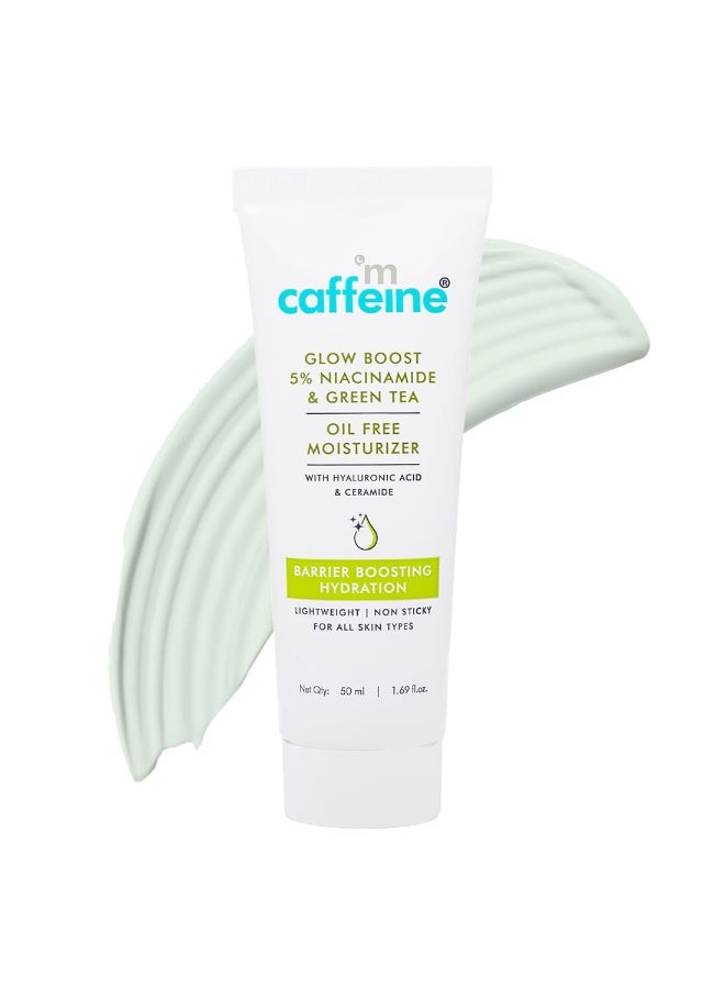 إم كافيين مرطب إم كافيين جلو بوست ٥٪ نياسيناميد وخالٍ من زيت الشاي الأخضر | يُفتح البشرة ويُوحد لونها | ترطيب يدوم ٧٢ ساعة | يُقلل من علامات حب الشباب والبقع | مرطب خفيف الوزن لجميع أنواع البشرة - ٥٠ مل - Image 1