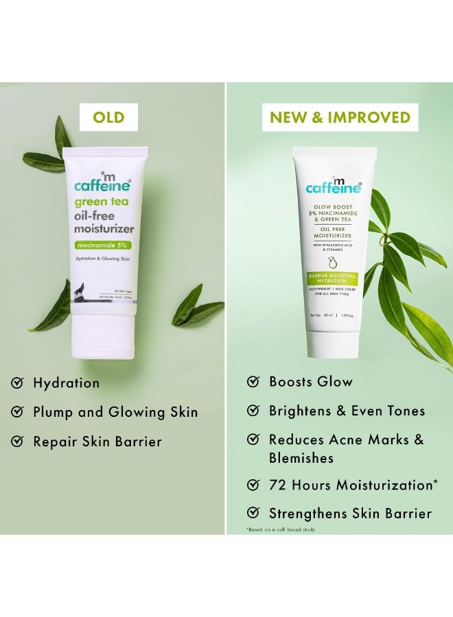 إم كافيين مرطب إم كافيين جلو بوست ٥٪ نياسيناميد وخالٍ من زيت الشاي الأخضر | يُفتح البشرة ويُوحد لونها | ترطيب يدوم ٧٢ ساعة | يُقلل من علامات حب الشباب والبقع | مرطب خفيف الوزن لجميع أنواع البشرة - ٥٠ مل - Image 2