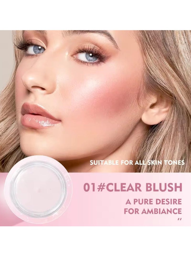 pudaier Clear Highlighting Blush for Cheek Moisturizing Blush and Lips Balm Color Changing Blush Multi use Cream Liquid Waterproof Gel for Cheeks and Lips Glossy Shiny Finish Makeup Blush 01 - Image 3