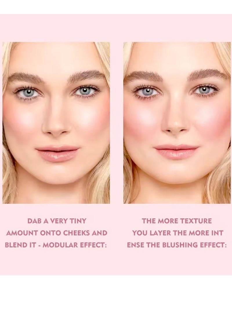pudaier Clear Highlighting Blush for Cheek Moisturizing Blush and Lips Balm Color Changing Blush Multi use Cream Liquid Waterproof Gel for Cheeks and Lips Glossy Shiny Finish Makeup Blush 01 - Image 4