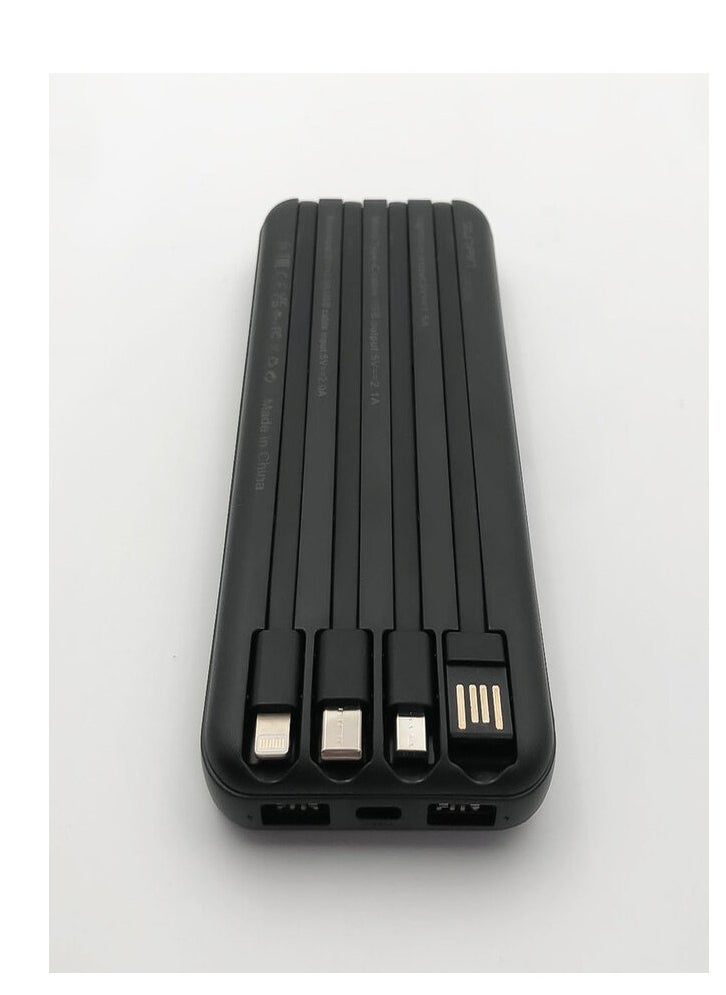 sunpin - 4-in-1 power bank (10,000 mAh), digital display, contains 4 built-in cables to suit all phones - Image 1