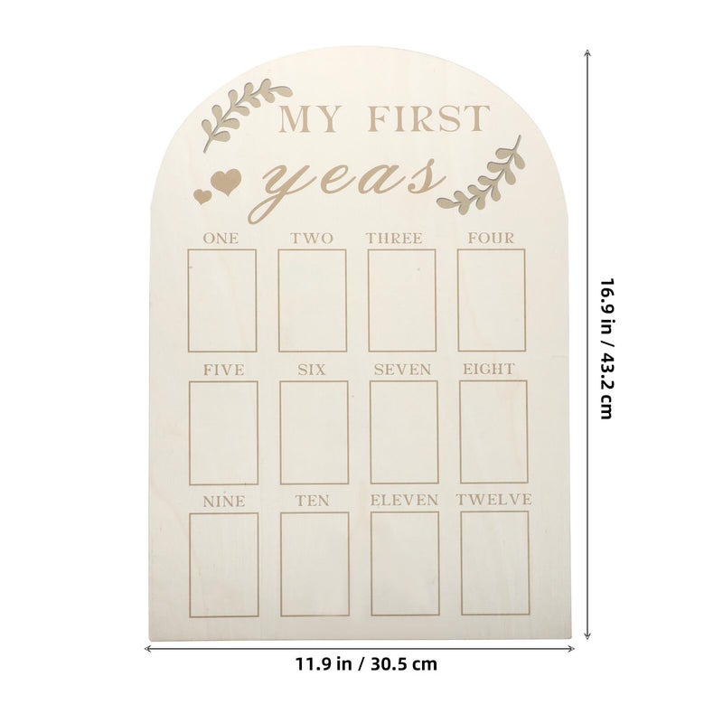 Wooden First Year Photo Frame Milestone Picture Board 12 Months Nursery Decoration Newborn Keepsake - Image 3