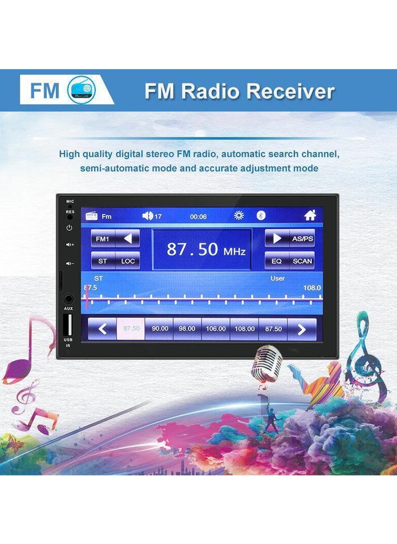 Generic - Car LCD Player 7" Touch Screen Display, Full HD Video Audio Player with Android/iOS Mirror Link, FM, USB, SD, and Remote Control - Image 1
