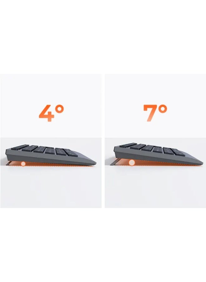 MEETION Wireless Keyboard and Mouse Combo C2000 2.4 GHz Wireless/Bluetooth 3800 DPI Optical Mouse Multi-Device Full Size Slim Rechargeable Keyboard For Windows/Mac, Laptop Computer Desktop iPad Phone - Image 5