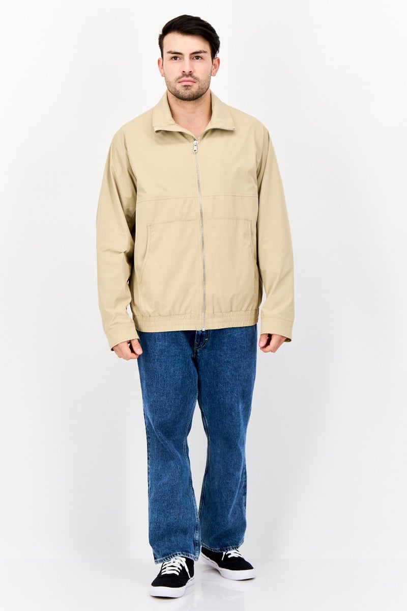 ESPRIT Men Solid Windbreaker Jacket, Beige  - Image 3