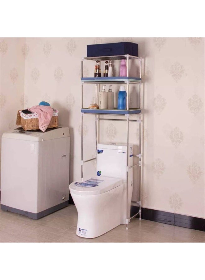 Imported Washing Machine or Bathroom Storage Stand – Rust-Resistant Metal Frame with 2 Shelves for Detergents and Accessories, Size 152×65×25 cm  ( K ) - Image 2