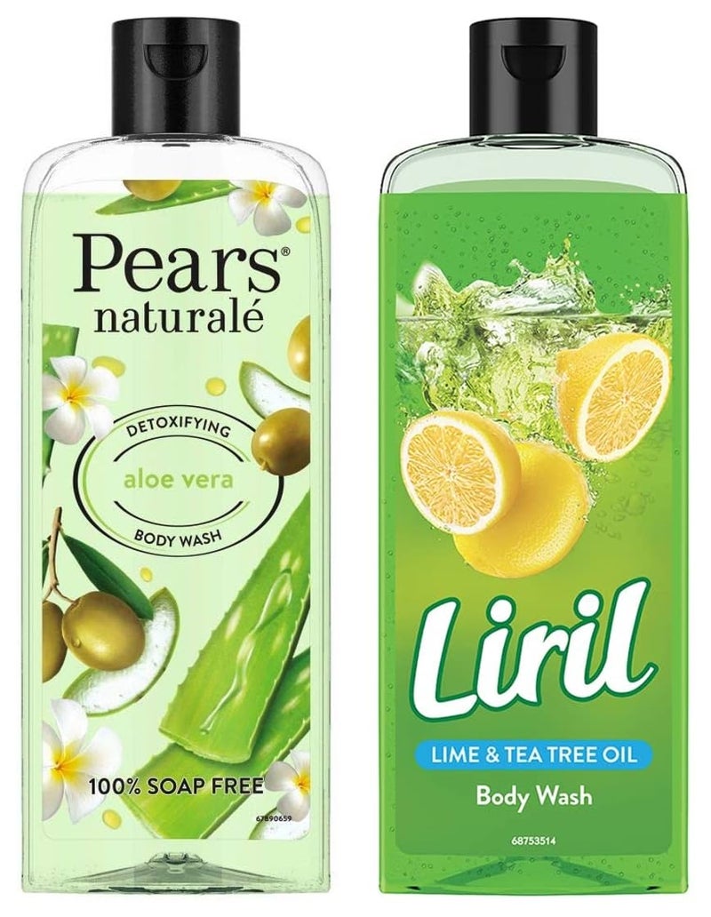 Liril Lemon and Tea Tree Oil Body Wash 250 ml Pears Naturale Detoxifying Aloevera Bodywash 250 ml - Image 1