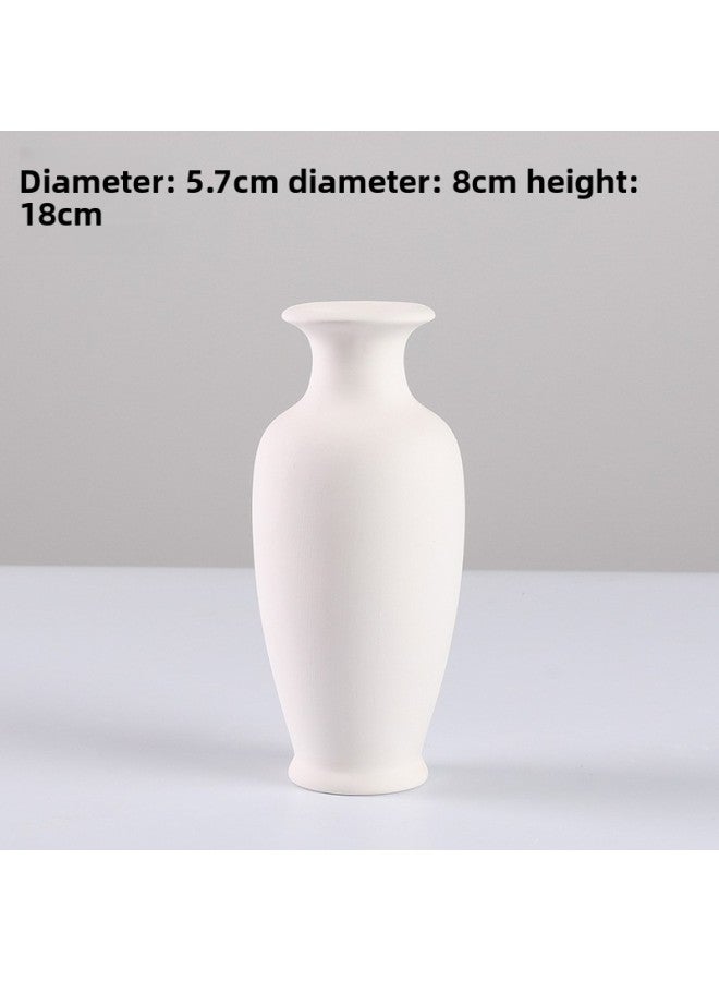 Beauenty Water Extension Painting Material Blank Kindergarten Plain Burning Embryo Parent-child Hand-painted Gypsum White Vase Ceramic Art Non-Color:28-2 White  - Image 1