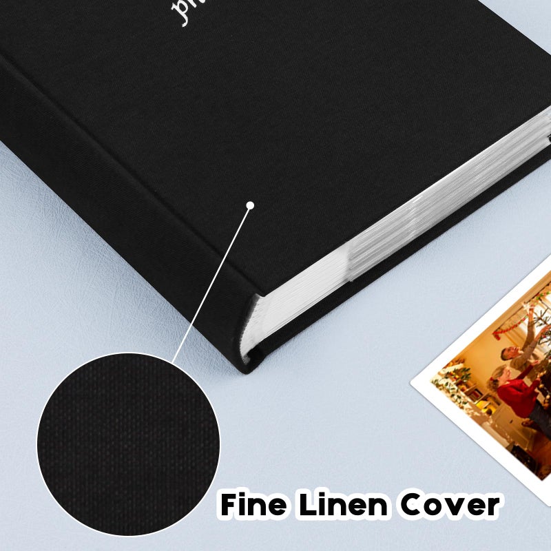 Ruibytree 120 Pockets Photos Album with Memo Areas for Fujifilm Instax Wide Camera Linen Cover Photo Book for Polaroid Now+/Now/I Type/OneStep+/600 Instant Film Camera  POP/Lab Instant Print Camera (Black) - Image 5
