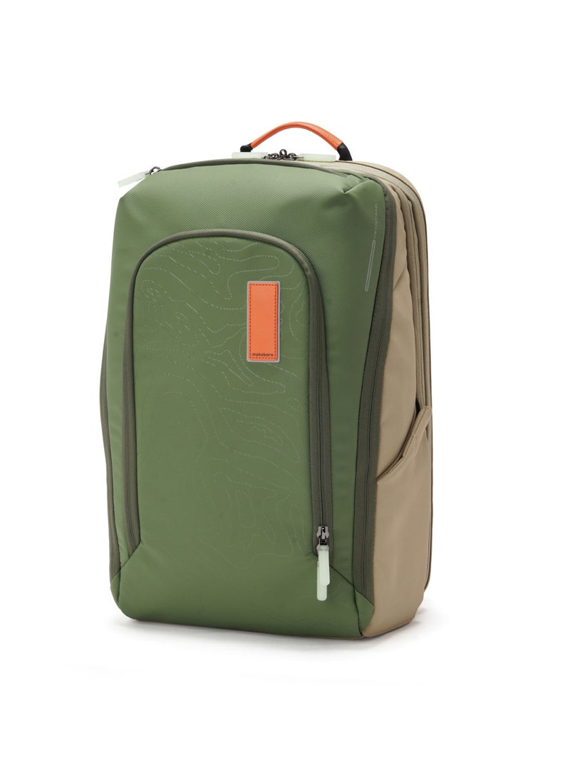 Mokobara The Long Range Backpack - Expandable Water-Resistant Nylon | Rainforest, Green - Image 1