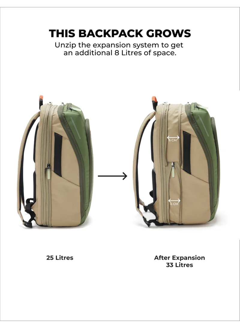 موكوبارا للتجارة ذ.م.م The Long Range Backpack - Expandable Water-Resistant Nylon | Rainforest, Green