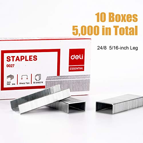 Leven Deli 5,000 Staples, Fits Deli 40 & 60 Sheet Capacity Staplers, 5/16" Leg Length, Jam Free Sharp Chisel Point Design, 10 Boxes of 500 Staples - Image 2