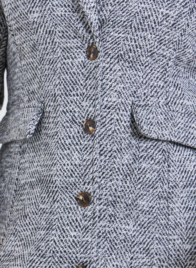 Styli Plus Size Tweed Look Midi Blazer Dress - Image 4