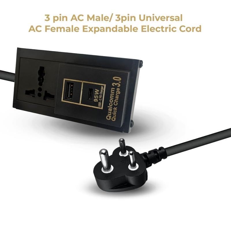 MX Single Socket Extension Board with 30 Meter Heavy Duty Long Wire Cord Use to Exetend Power Socket 2500W 10A Wire Extender with Plug Perent (30 Mtr, Universal Socket + 95W USB-C + USB-A) - Image 2