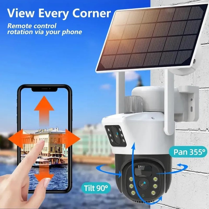 APPSTER 4G SimWiFi Dual Lens Security CCTV Camera with Solar Panel IP66 Waterproof 2 Way Talk Motion Detect Night Vision Supports SD Card Pan Tilt Zoom 360 Rotate for Outdoor Surveillance - Image 3