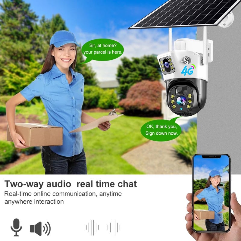 APPSTER 4G SimWiFi Dual Lens Security CCTV Camera with Solar Panel IP66 Waterproof 2 Way Talk Motion Detect Night Vision Supports SD Card Pan Tilt Zoom 360 Rotate for Outdoor Surveillance - Image 5