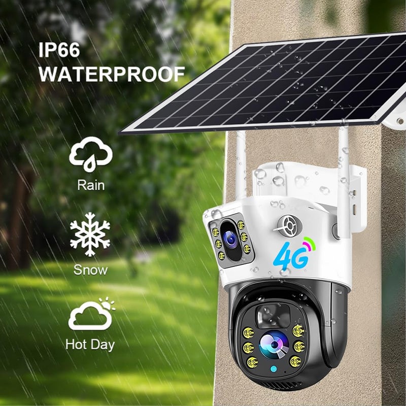 APPSTER 4G SimWiFi Dual Lens Security CCTV Camera with Solar Panel IP66 Waterproof 2 Way Talk Motion Detect Night Vision Supports SD Card Pan Tilt Zoom 360 Rotate for Outdoor Surveillance - Image 4
