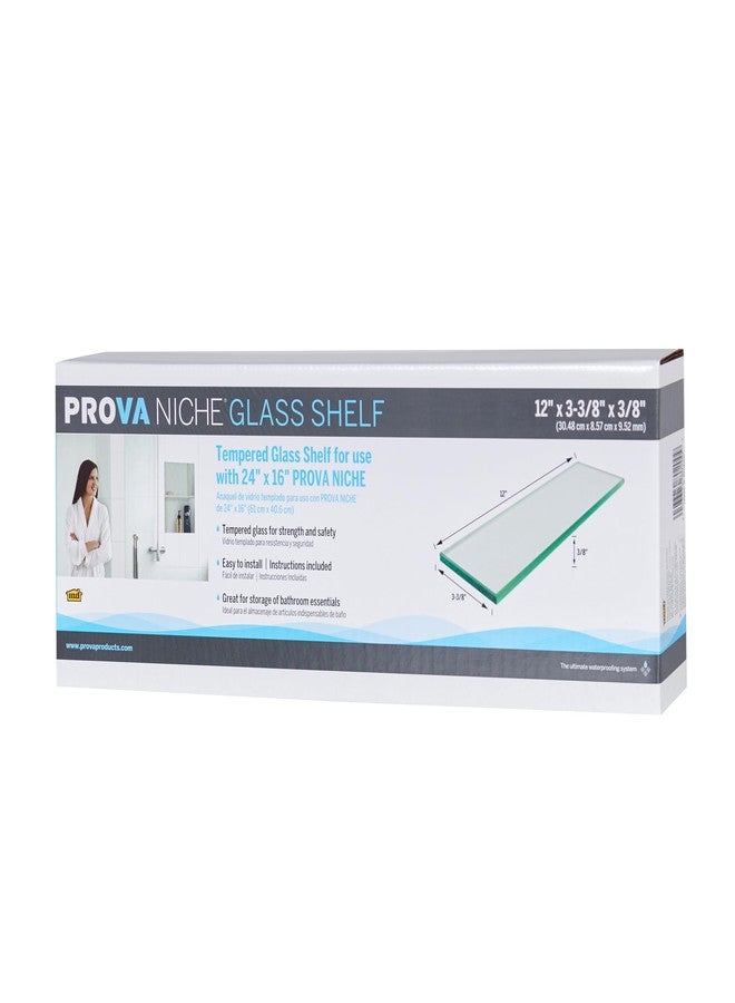 أم-دي بيلدينغ برودكتس رف زجاجي MD | رف حمام مقوى 12 بوصة × 3-3/8 بوصة | رفيع للغاية، مقاوم للكسر، سهل التركيب | ديكور تخزين وتنظيم عصري يمكنك تركيبه بنفسك - Image 5