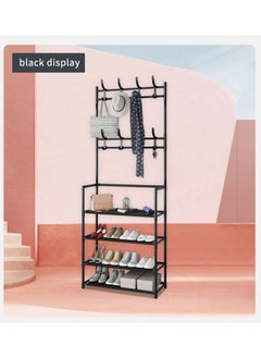 AGD Four Shelves Professional Multifunctional Clothes And Shoes Stand With Hooks Clothes Hanger For Bedroom Entryway Bathroom 65*26*153cm  - Image 4