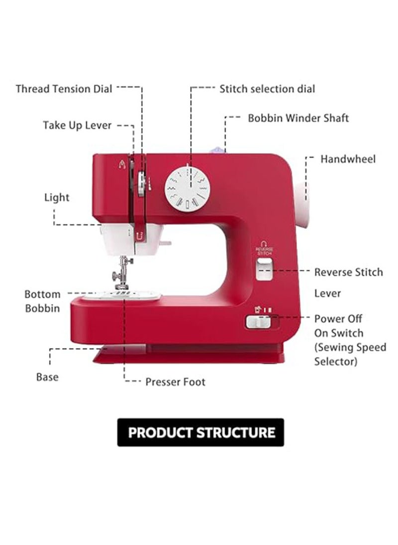 Arabest Sewing Machine Portable mini Electric Sewing Machine for beginners 12 Built-in Stitches 2 Speed with Foot Pedal，Light, Storage Drawer  - Image 2