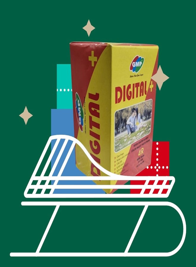 جي ام بي ورق طباعة صور رقمي لامع GMP Digital Plus مقاس 4×6 بوصة، 270 جرام/متر مربع، 5760 نقطة في البوصة (102×152 مم)، عبوة بالجملة تحتوي على 400 ورقة - Image 1