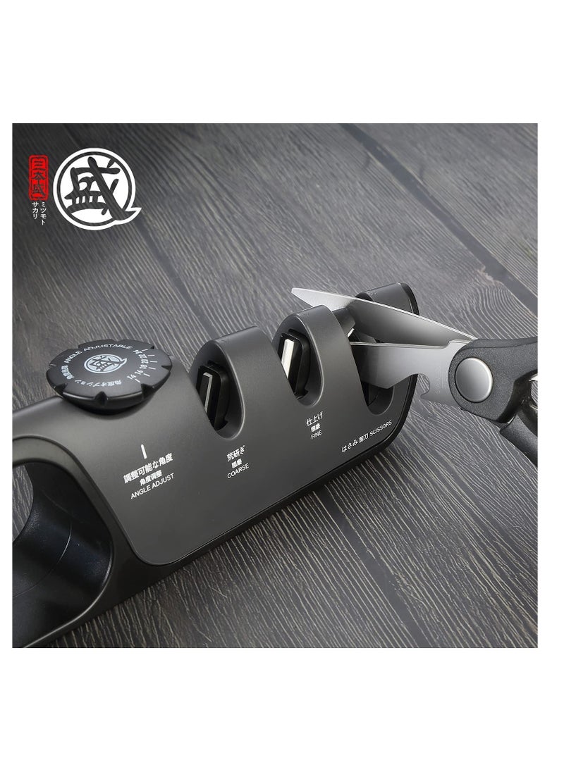 Excefore Knife Sharpener, Multifunctional 3-Stage Sharpener, Knife Sharpeners with Adjustable Angle Knob, Polishing Kitchen Sharpeners, Conveniently to Restore and for Dull Blades Polishing  - Image 4