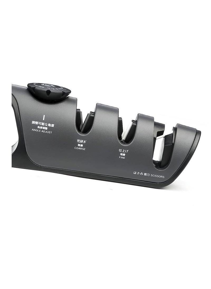 Excefore Knife Sharpener, Multifunctional 3-Stage Sharpener, Knife Sharpeners with Adjustable Angle Knob, Polishing Kitchen Sharpeners, Conveniently to Restore and for Dull Blades Polishing  - Image 2
