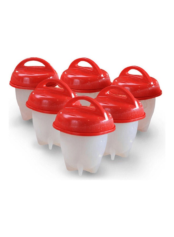 إسكدنيا طقم أكواب من السيليكون لسلق البيض مكون من 6 قطع أحمر 0.16كيلوجرام - Image 3