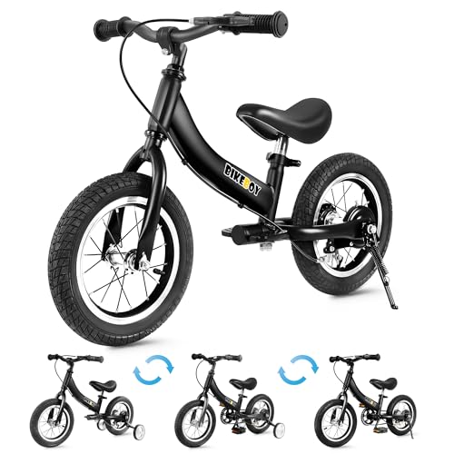bikeboy دراجة توازن 3 في 1 - الاستخدام المزدوج لدراجة توازن للأطفال ودراجة للأطفال الصغار من 2 إلى 7 سنوات 12 14 16 بوصة مع دواسة فرامل نظرية التدريب - Image 1