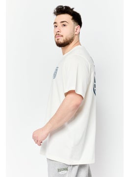Reebok Men Sportswear Fit Short Sleeve Outdoor T-Shirt, White  - Image 3