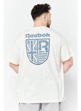 Reebok Men Sportswear Fit Short Sleeve Outdoor T-Shirt, White  - Image 4