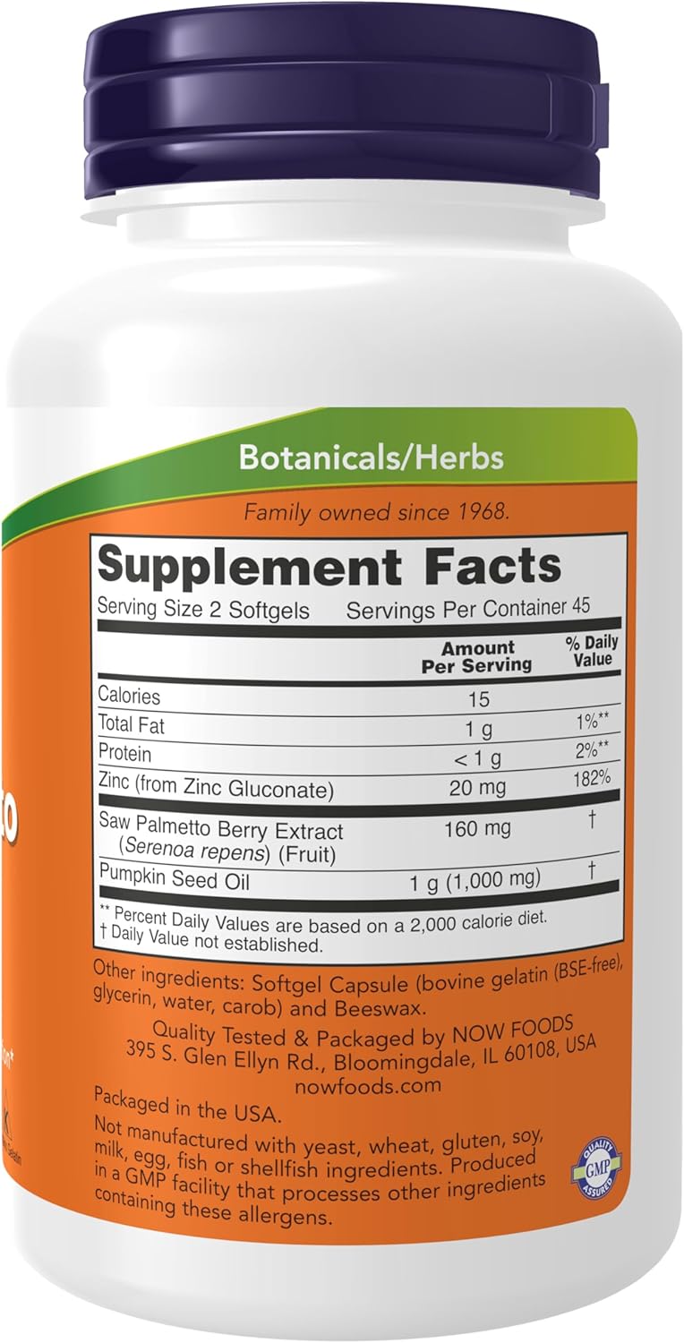 Now Foods Saw Palmetto Extract 80Mg, 90 Softgels - Image 2