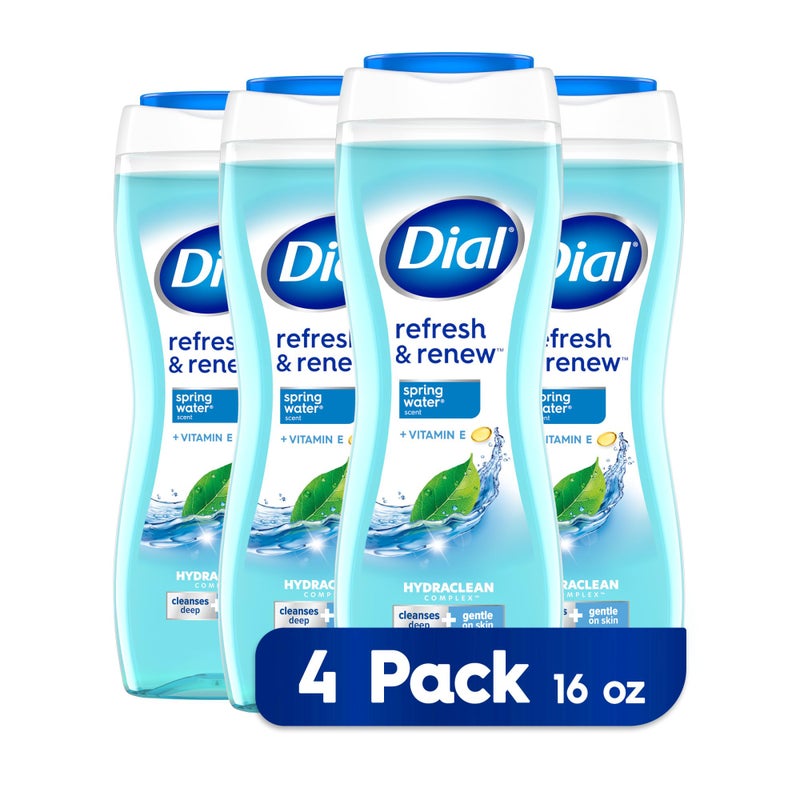 Dial Body Wash Refresh  Renew Spring Water 16 fl oz Pack of 4