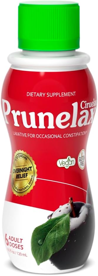 Prunelax Ciruelax Regular Strength Liquid Laxative - Gentle Relief for Occasional Constipation, Made with Natural Senna, Predictable Relief, Gluten-Free, Works in just 8 to 12 Hours - 4.05 fl oz