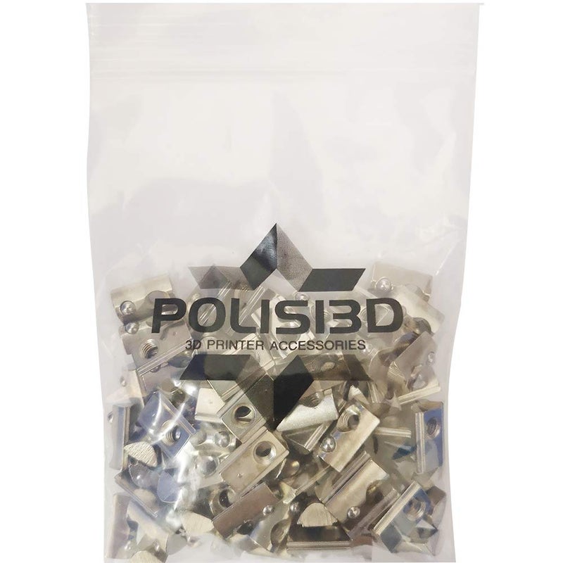 POLISI3D 100-Pack 2020 2040 2060 Roll in Spring Loaded T Nut M5 for 20x20 20 Series Aluminum Extrusions 6mm Slot Aluminum Profile Accessories (m5) - Image 4