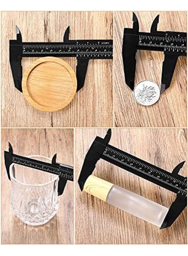 مسطرة بلاستيكية صغيرة 6 إنش 150 مم مسطرة فهرنهايت مزدوجة (مقياس متري/بشكل إنش) أدوات قياس جبين بلاستيكية مسطرة فهرنهايت أداة قياس منزلق للطلاب والمكاتب (أسود، 20 قطعة) - Image 3