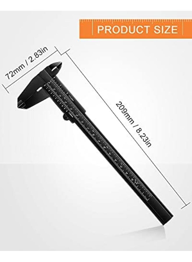 مسطرة بلاستيكية صغيرة 6 إنش 150 مم مسطرة فهرنهايت مزدوجة (مقياس متري/بشكل إنش) أدوات قياس جبين بلاستيكية مسطرة فهرنهايت أداة قياس منزلق للطلاب والمكاتب (أسود، 20 قطعة) - Image 2