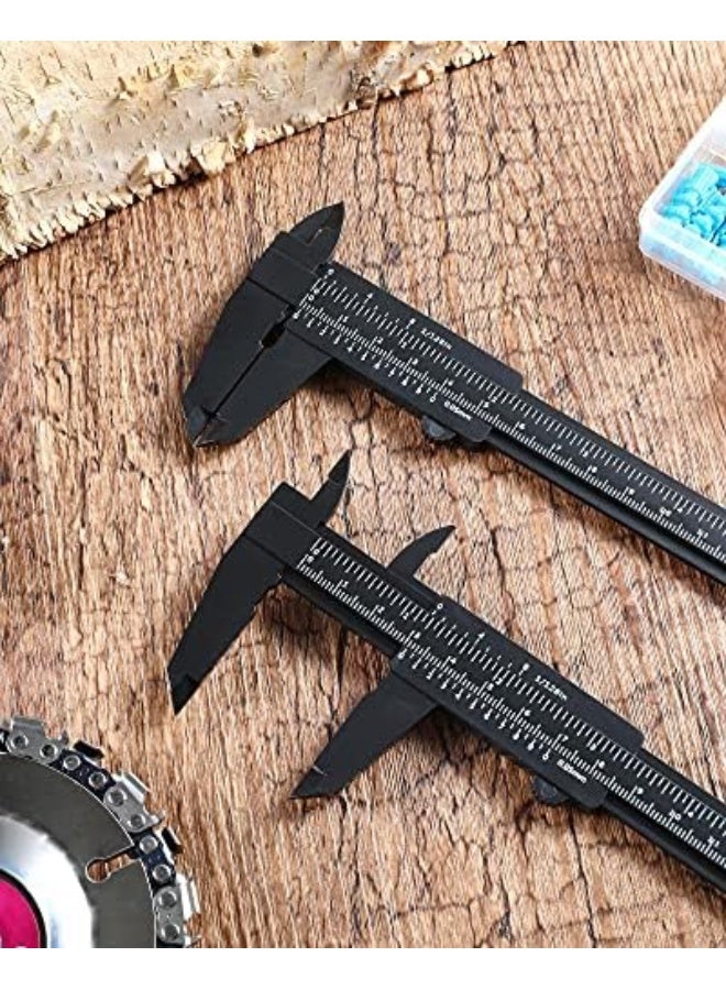 مسطرة بلاستيكية صغيرة 6 إنش 150 مم مسطرة فهرنهايت مزدوجة (مقياس متري/بشكل إنش) أدوات قياس جبين بلاستيكية مسطرة فهرنهايت أداة قياس منزلق للطلاب والمكاتب (أسود، 20 قطعة) - Image 5