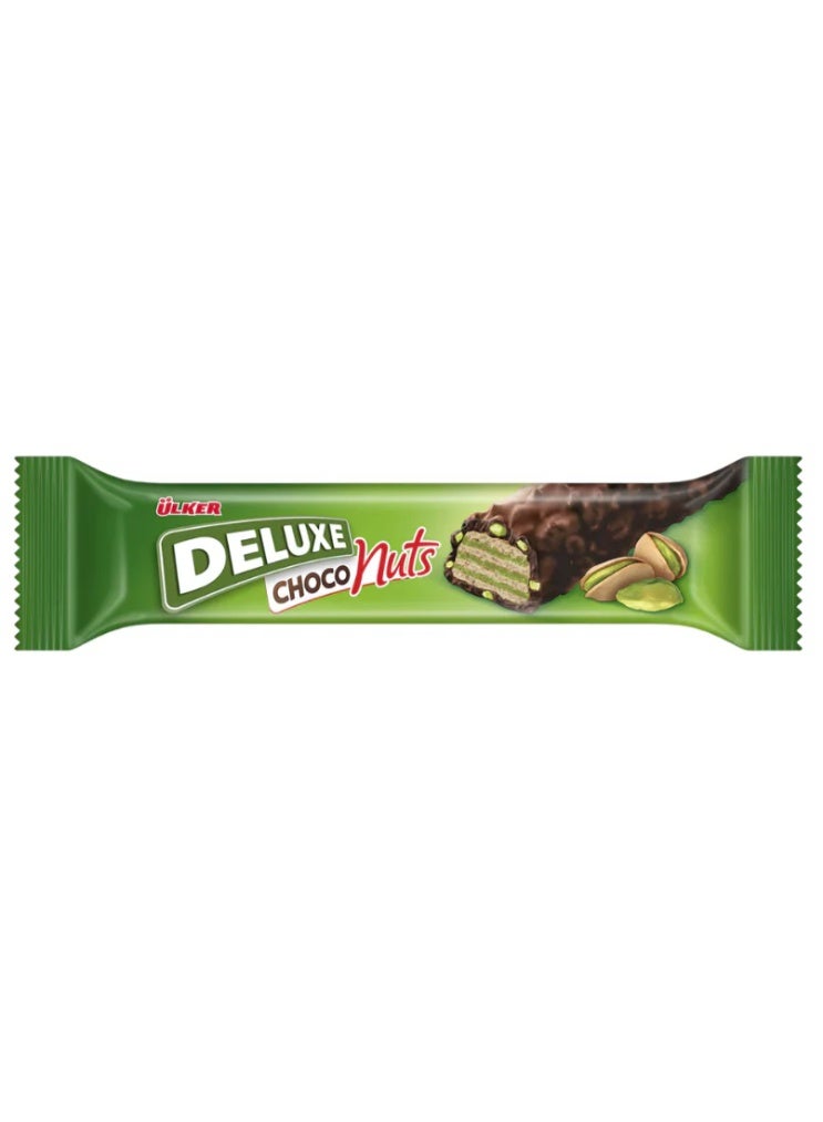 Ulker Deluxe Choco Nuts Pistachio Chocolate Bar Pack of 3 – Premium Milk Chocolate with Whole Pistachios & Creamy Filling – Rich Chocolate Snack - Image 1