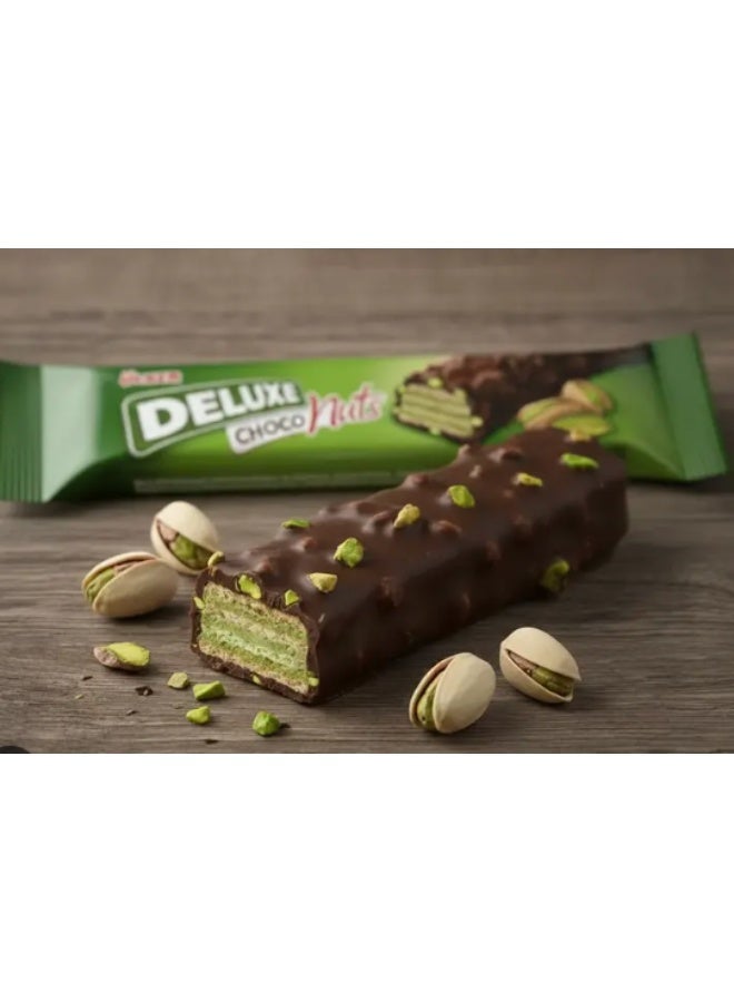 Ulker Deluxe Choco Nuts Pistachio Chocolate Bar Pack of 3 – Premium Milk Chocolate with Whole Pistachios & Creamy Filling – Rich Chocolate Snack - Image 3