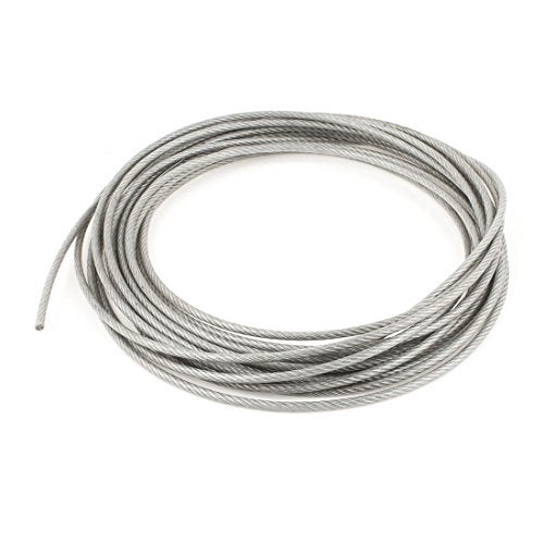 uxcell® 5mm Dia Steel Clear PVC Coated Flexible Wire Rope Cable 10 Meter - Image 1