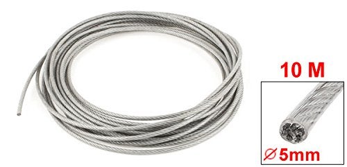 uxcell® 5mm Dia Steel Clear PVC Coated Flexible Wire Rope Cable 10 Meter - Image 2