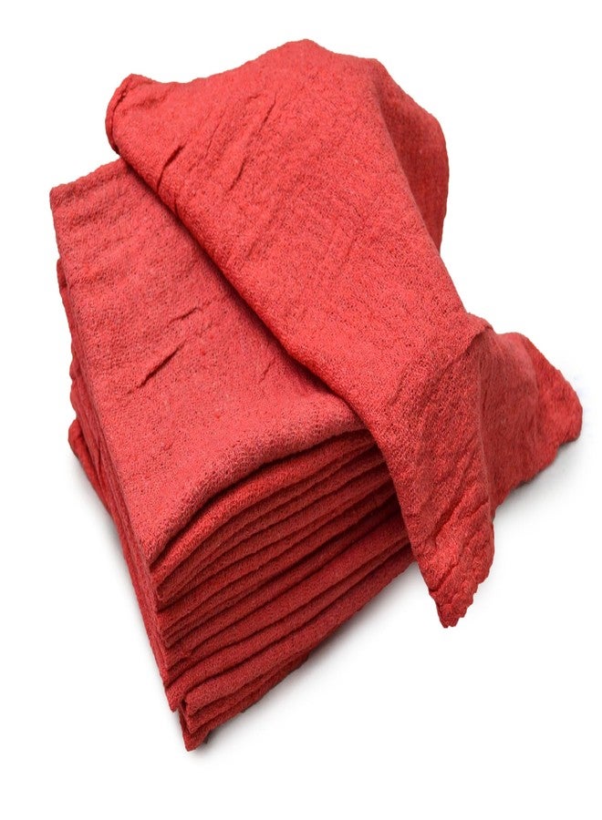 Pro-Clean Basics Premium Cotton Shop Towels Industrial-Grade Cleaning, Highly Absorbent, Reusable, Durable, Perfect for Garages, Workshops & Factories, 10" x 12", Premium Red, Pack of 100 - Image 1