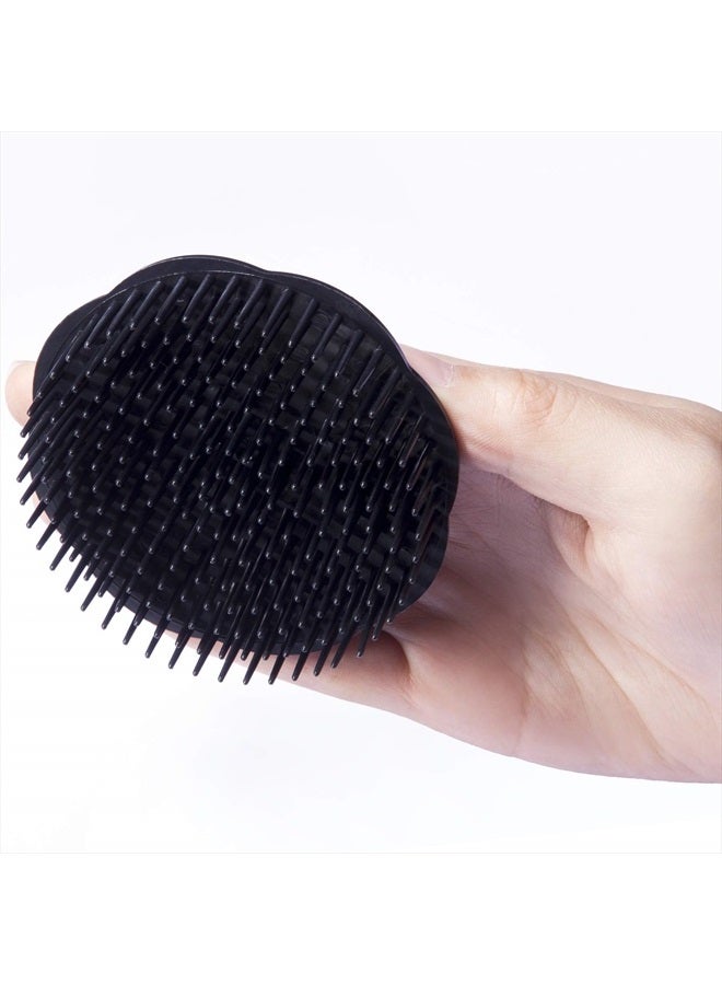 Aroveea Hair Scalp Brush Dandruff Cleaning Brush Shower Scalp Shampoo Brush Scalp Massager Pack of 4 (Black and red) - Image 2