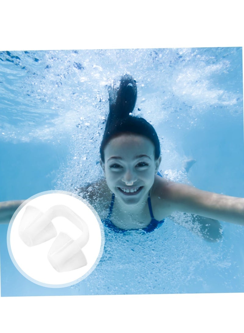 كابتن تيك Swimming Nose Clip Set, 4-Pack Transparent Silicone Nose Plugs, Non-Slip, Waterproof Nose Protectors for Adults - Ideal for Training and Beginners - Image 2