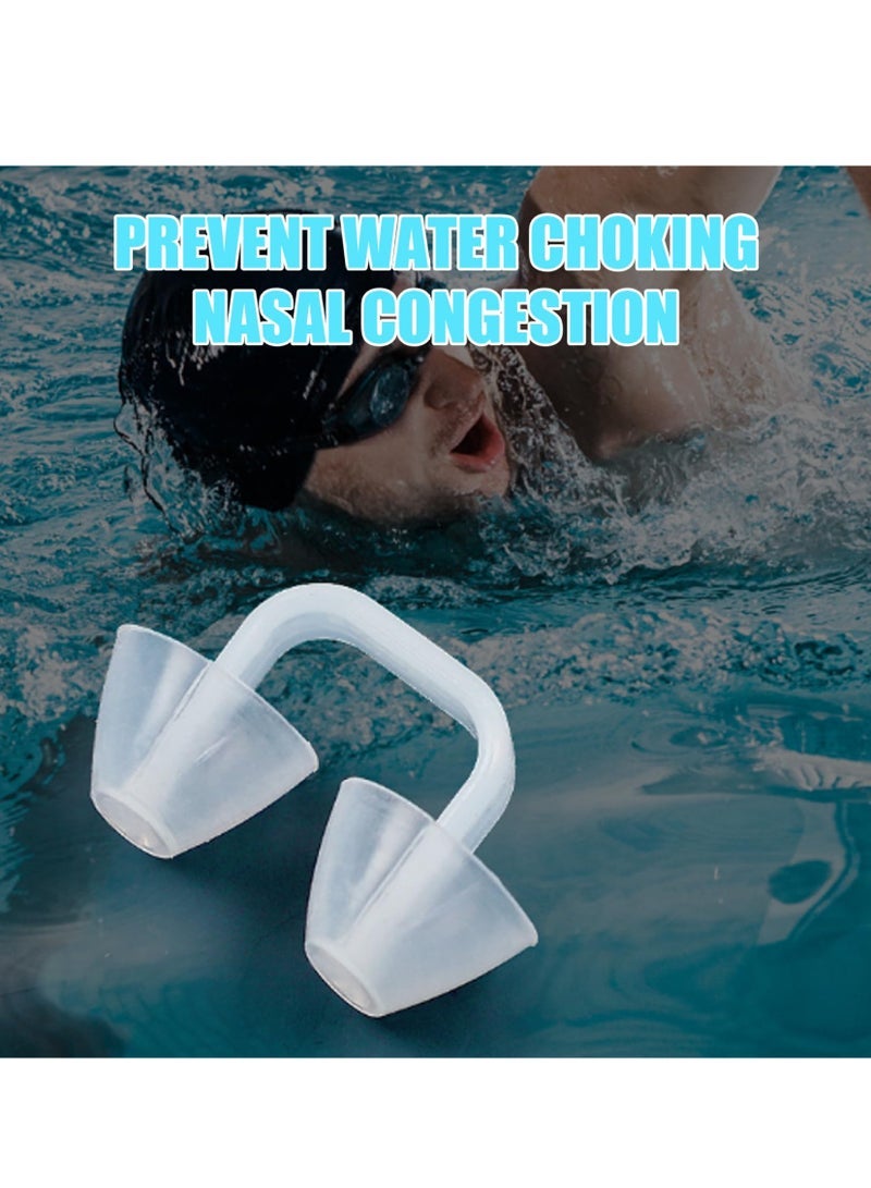 كابتن تيك Swimming Nose Clip Set, 4-Pack Transparent Silicone Nose Plugs, Non-Slip, Waterproof Nose Protectors for Adults - Ideal for Training and Beginners - Image 3